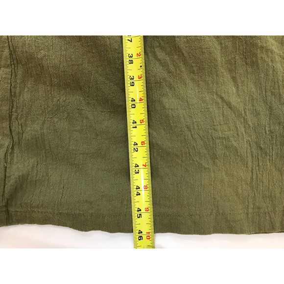 Women's Overall Jumpsuit Bib Trouser Wide Leg 100% Cotton Olive Green Size 5xl - Picture 10 of 10